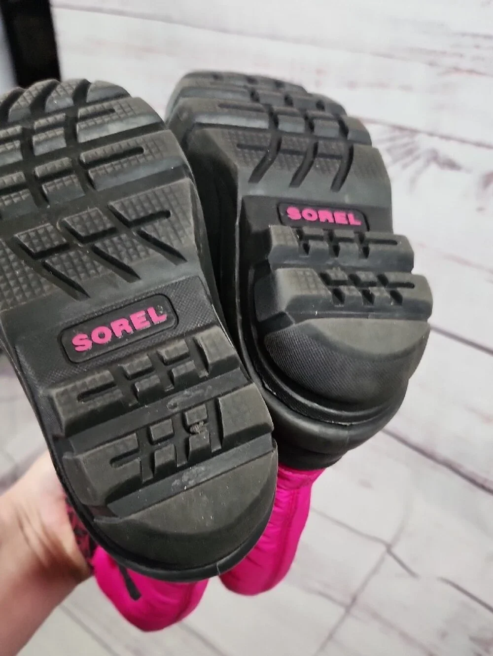 Sorel Kids Pink and Black Waterproof Snow Boots
